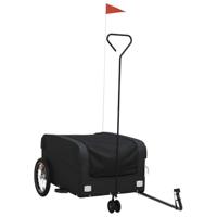 VidaXL Fietstrailer 45 kg ijzer zwart - thumbnail