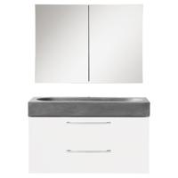 Badkamermeubelset Differnz Somero Met Beton Wastafel 80 cm Hoogglans Wit Differnz - thumbnail