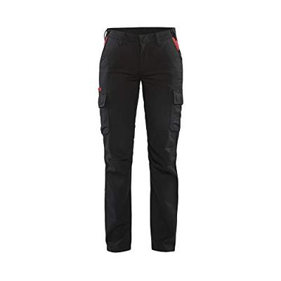 Blåkläder Dames industrie werkbroek stretch/elastiek 71441832 | Zwart/Rood | Maat 36 - 7330509763513