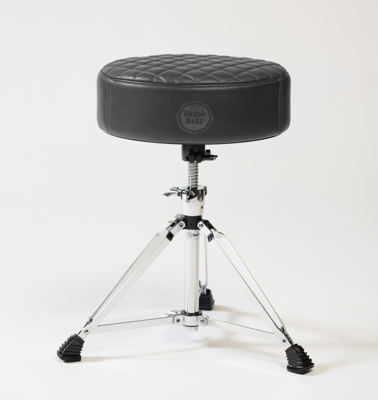 DRUMnBASE Full Grain Leather Drum Throne, Grey