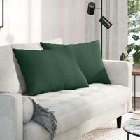 Sofa Kussens 2 pcs Donkergroen 70 x 50 cm Katoen Stof - thumbnail