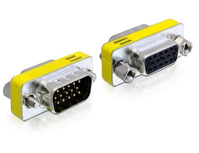DeLOCK 65250 kabeladapter/verloopstukje VGA (D-Sub) Zwart, Zilver, Geel