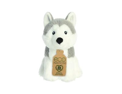 Eco Nation Pluchen knuffel - husky - 20 cm Eco Nation Pluchen knuffel - husky - 20 cm