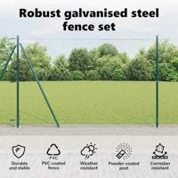 VidaXL Afrasteringspaal groen 10 x 1,4 m (36 mm gaas) staal en pvc - thumbnail