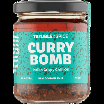 Trouble & Spice Curry Bomb Indian Crispy Chilli Oil 200 ml bij Jumbo