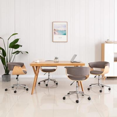 Eetkamerstoelen 4 st draaibaar stof taupe Eetkamerstoelen 4 st draaibaar stof taupe