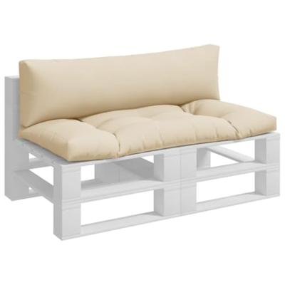 VidaXL Palletkussens 2 st stof beige - thumbnail