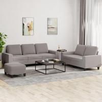 3-delige Loungeset stof taupe - thumbnail