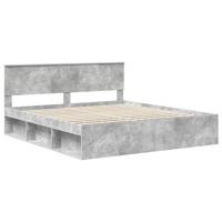 Bedframe met hoofdeinde Beton 180 x 200 cm Massief grenenhout - thumbnail
