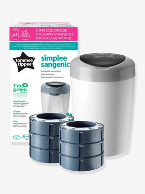 Vuilnisemmer Simplee + 6 navullingen TOMMEE TIPPEE grijs Vuilnisemmer Simplee + 6 navullingen TOMMEE TIPPEE grijs