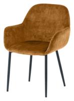 Artistiq Eetkamerstoel 'Linna' Velvet, kleur geel - thumbnail