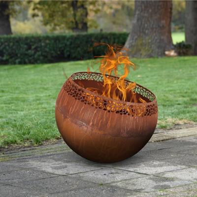 Esschert Design vuurplaats bolvormig spikkels roestkleurig