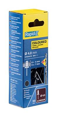 Rapid Blindklinknagels Donker Grijs | Ø4 x 10 mm | Incl. Boor | 50 Stuks - 5001465 Rapid Blindklinknagels Donker Grijs | Ø4 x 10 mm | Incl. Boor | 50 Stuks - 5001465