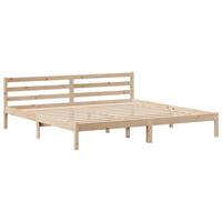 Bedframe met hoofdbord massief grenenhout 200x200 cm - thumbnail