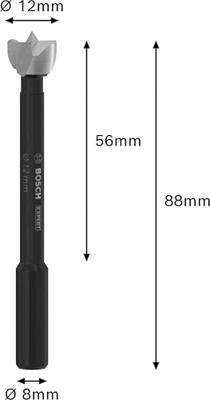 Bosch Accessories 2608901822 Forstnerboor 12 mm Gezamenlijke lengte 88 mm 1 stuk(s) Bosch Accessories 2608901822 Forstnerboor 12 mm Gezamenlijke lengte 88 mm 1 stuk(s)