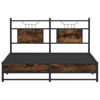 Bedframe zonder matras hout gerookt eikenkleurig 137x190 cm - thumbnail
