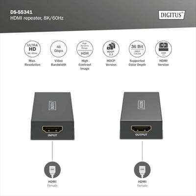 Digitus DS-55341 Repeater HDMI 13 m