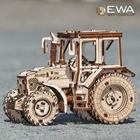 Eco Wood 3D Houten Puzzel Tractor B82 Modelbouw Knutselen - thumbnail
