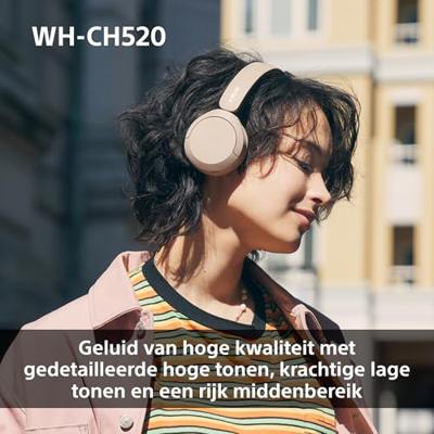 Sony WH-CH520 Draadloze on-ear Bluetooth-koptelefoon, Geluid van hoge kwaliteit, Lichtgewicht ontwerp, Batterijduur tot 50 uur, Snel opladen, EQ, Heldere gesprekskwaliteit, iOS & Android - Roze