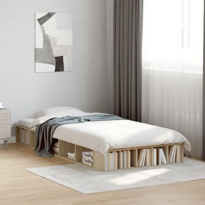 Bedframe bewerkt hout sonoma eikenkleurig 100x200 cm - thumbnail