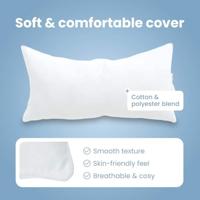 VidaXL Hoofdkussen met kussen wit katoen en polyester - thumbnail