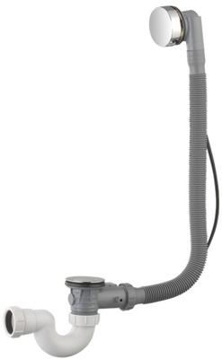 Saqu badafvoercombinatie met flexibele slang en pop-up waste chroom Saqu badafvoercombinatie met flexibele slang en pop-up waste chroom