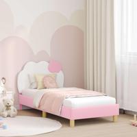 Bedframe voor kinderen met hoofdbord Roze 80 x 160 cm PU - thumbnail