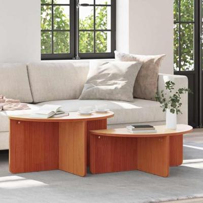 Salontafel 2 pcs Wasbruin Massief grenenhout