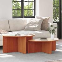 Salontafel 2 pcs Wasbruin Massief grenenhout - thumbnail