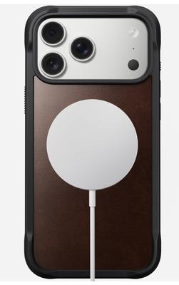 Nomad Rugged Leather Case iPhone 17 Pro Max Rustic Brown Horween