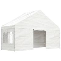 Prieel met dak 8,92x5,88x3,75 m polyetheen wit - thumbnail