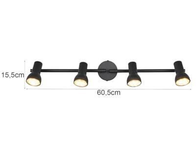 Trio PlafondlampCantar zwart 4-lichts - R81794032