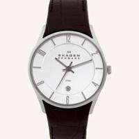 Horlogeband Skagen 474XLSLC Leder Zwart - thumbnail