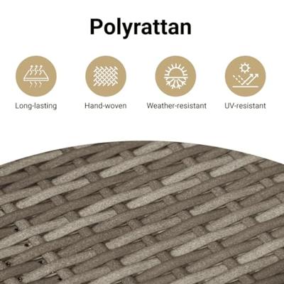 Ligbed met kussen poly rattan grijs Ligbed met kussen poly rattan grijs