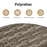 Ligbed met kussen poly rattan grijs - thumbnail