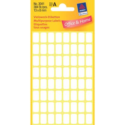 Avery Witte etiketten ft 13 x 8 mm (b x h), 384 stuks