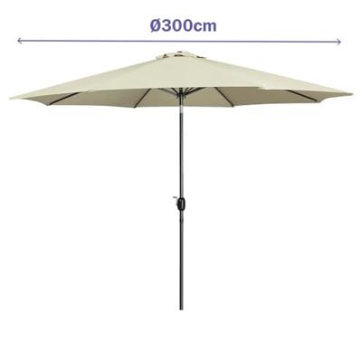 Marbueno Parasol Staal 8 Spaken D300 cm Polyester Beige Tuin, Zwembad, Terras 10486