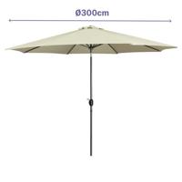 Marbueno Parasol Staal 8 Spaken D300 cm Polyester Beige Tuin, Zwembad, Terras 10486 - thumbnail