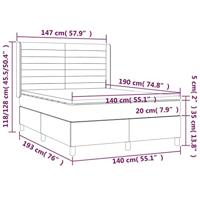 Boxspring met matras en LED stof crèmekleurig 140x190 cm - thumbnail