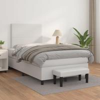 Boxspring met matras kunstleer wit 120x200 cm - thumbnail
