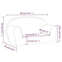 Kinderbank 2-zits zacht pluche crmekleurig - thumbnail