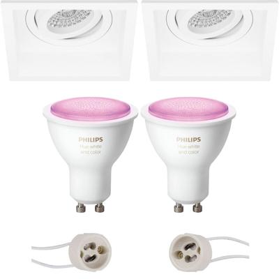 Philips Hue LED Spot Set GU10 - Kantelbaar Mat Wit - Bluetooth