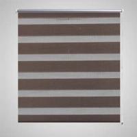VidaXL Zebra rolgordijn 80,9 x 150 cm stofbreedte 76,7 cm koffiebruin - thumbnail
