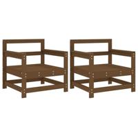Tuinstoelen 2 st massief grenenhout honingbruin - thumbnail