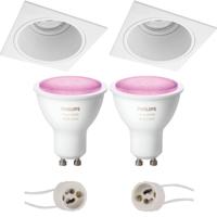 Philips Hue LED Inbouwspot Set - Vierkant Mat Wit - GU10 - Bluetooth - thumbnail