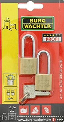 Burg Wächter 29961 Hangslot 20.00 mm Gelijksluitend Messing Sleutelslot Burg Wächter 29961 Hangslot 20.00 mm Gelijksluitend Messing Sleutelslot