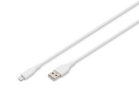 Digitus AK-600108-005-W USB-laadkabel USB 2.0 USB-A stekker, Apple Lightning stekker 0.50 m Wit Flexibel, Zeer flexibel, Met USB, Silicone, Uitstekende - thumbnail
