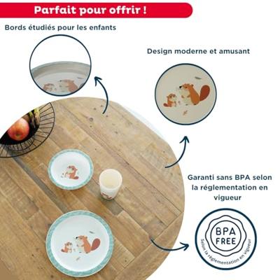 Mijn eerste magnetronmaaltijdset - THERMOBABY - Castor - Bord, kom, beker