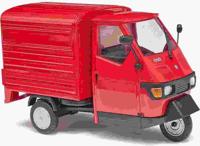 Busch 1/43 Piaggio Ape 50M - Rood - thumbnail