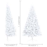 VidaXL Kunstkerstboom met standaard half 150 cm pvc wit - thumbnail
